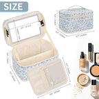 OCHEAL Makeup Bag With LED Mirror, Travel Makeup Bag With 3 Color Setting Light Up Mirror Cosmetic Organizer Vanity Case for Women Beauty Tools Accessories Rechargeable Makeup Travel Bag-Black