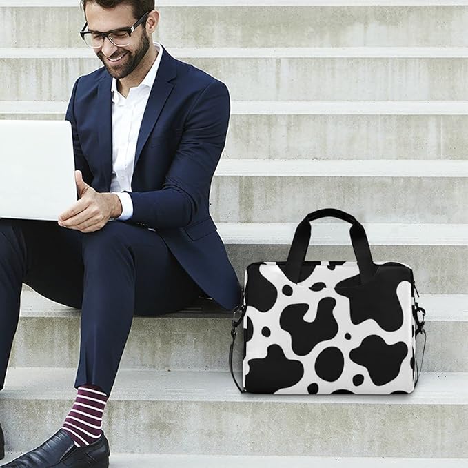 Cow Print Laptop Case, 15.6 inch Laptop Bag, Waterproof Laptop Sleeve, Laptop Briefcase for Women & Men