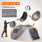 EchoSmile Pop Up Camping Tent, 2/4/6 Person Easy Setup Tent, Water Resistant Dome, Portable with Carry Bag