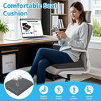 TranquilRelax XLarge Seat Cushion, Soft Foam Cushion for Long Sitting Hours on Office Chair, Home & Car, Non-Slip Chair Pad for Relieving Back & Sciatica & Hip & Coccyx Pain (Grey)