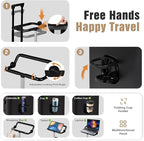 smilesun 20" Adjustable Fence Luggage with Seat, Carry On Suitcase for Kids & Adults, 200lbs Support, 360° Silent Wheels with TSA Lock, Tablet & Cup Holder(Black)