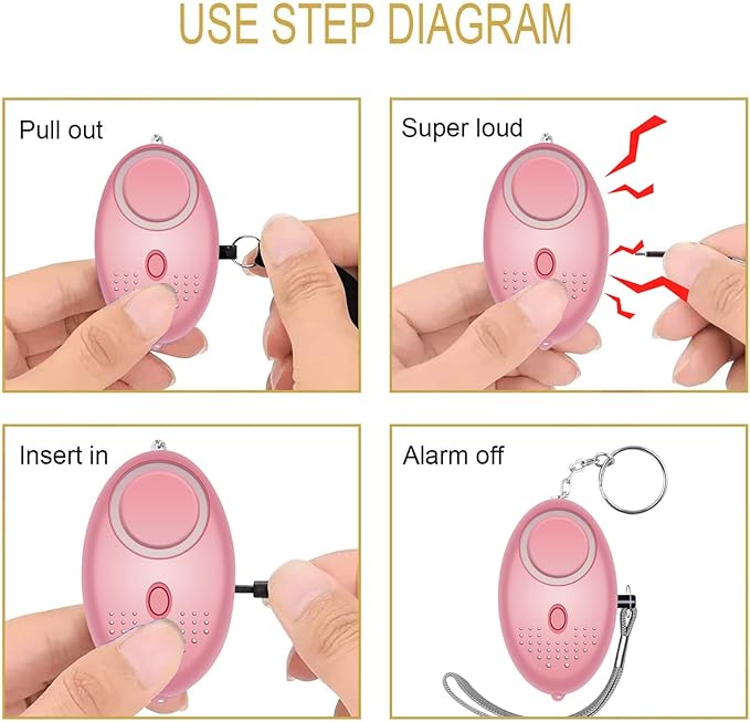 Emergency Personal Alarm, 3 Pack 140DB Person Siren with LED Lights, Personal Panic Alarm for Men, Women, Children, Elderly Emergency Security, Self Defense Electronic Device