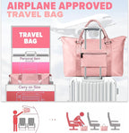 Travel Duffle Bag, Weekender Travel Bag Men Small Gym Bag for Women, Hospital Bag for Labor and Delivery, Overnight Bag Luggage Bag with Trolley Sleeve, Airplane Travel Essentials for Flying(Pink)