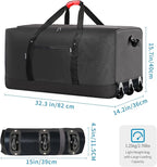 Finnhomy 120L Foldable Rolling Duffel Bag with 3 Wheels, Light Weight Travel Duffel bag with Large Loading Capacity, 32'' Rolling Duffel bag with Shoulder Strap