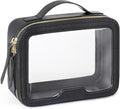PACKISM Clear Makeup Bag - TSA Approved Toiletry Bag for Carry-on & Checked Luggage, Water Resistant Car Storage Organizer with Reinforced Seams