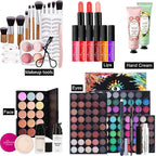 Pure Vie All-in-One Holiday Gift Surprise Makeup Set Essential Starter Bundle Include Eyeshadow Palette Lipstick Concealer Blush Mascara Eyeliner Face Powder Lipgloss Brush - Full Makeup Kit for Women