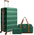 Hoteel Luggage Sets 3 Piece, 4-Year Warranty, Carry-On Luggage with Dual-Spinner Wheels, ABS Hard Shell Suitcase with TSA Locks, 20 Inch Lightweight Luggages for Travel, Green(20IN/DB/TB)
