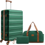 Hoteel Luggage Sets 3 Piece, 4-Year Warranty, Carry-On Luggage with Dual-Spinner Wheels, ABS Hard Shell Suitcase with TSA Locks, 20 Inch Lightweight Luggages for Travel, Green(20IN/DB/TB)