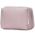 Narwey Cute Makeup Bag Travel Cosmetic Bag Organizer Toiletry Bag Make Up Bags with Compartments for Women Girls (Large, Dusty Rose)