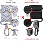 59 Inch Shoulder Straps, Soft with Ultra-Thick Fixed Shoulder Pad, Two Way Independently Adjustable Buckle Replacement Straps for Laptop Bag Messenger Bag Tool Bag Luggage,Grey Black
