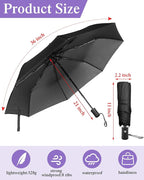 Yahenda 4 Pack Windproof Travel Umbrella Automatic Open & Close Folding Umbrellas for Rain Portable Umbrella Set for Men Women Backpack & Car Essentials