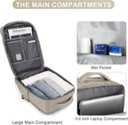 coofay Laptop Travel Backpack For Women Men Airline Approved Carry On Bags For Airplanes Underseat Luggage Backpack For Traveling On Airplane Personal Item Travel Bag For Airlines Light Brown