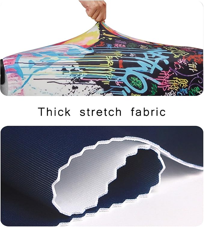 WUJIAONIAO Travel Luggage Cover Baggage Suitcase Cover Protector Skins 18-32 Inch (Graffiti A8, S (for 18-20 inch luggage))