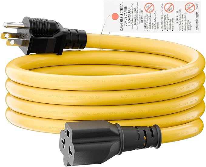 [6-Feet] NEMA 5-15P to 5-15R/ 5-20R/ 6-15R/ 6-20R AC Adapter, Plugrand 12AWG 15 Amp Household AC Plug to 20 Amp T Blade Adapter Cable, 15A 125V to 20A 250V Extension Cable, 6FT