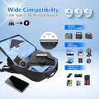 QLAYA 30W Portable Solar Charger,Foldable Solar Panel with High Efficiency,Ultra-Lightweight Outdoor Solar Panel for Camping,Hiking,RV,Compatible with Most Power Stations (DC/USB-C/USB-A Outputs)