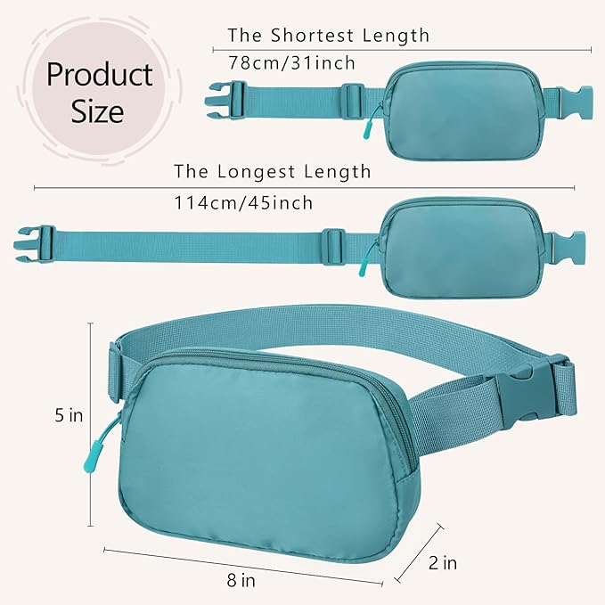 Fanny Pack Crossbody Bag for Women and Men, Belt Bag for Hiking Bum Bag with Adjustable Strap,Casual Cell Phone Pouch?Waist pack for Running Workout Sports Travel Light Blue