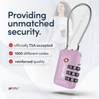 TSA Accepted Luggage Travel Lock, Set-Your-Own Combination Lock for School Gym Locker, Luggage Suitcase Baggage Locks, Filing Cabinets, Toolbox, Case (Purple, 4 Pack)