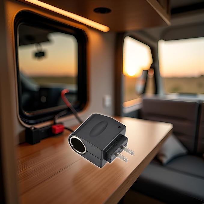 Black AC DC Converter Outlet Power Supply AC 110V - 220V to car DC 12V Replacement Car Supplies can be Used Conversion Adapter Power Converters Automotive Replacement Lighting and Electrical Equipment