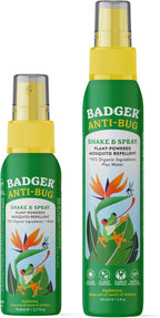 Badger Bug Spray, Family Friendly All Natural Mosquito Repellent w/Organic Essential Oils, Great Smelling Citronella Spray, Effective for 3 Hours, Combo 2-Pack 4 fl oz + 2.7 fl oz