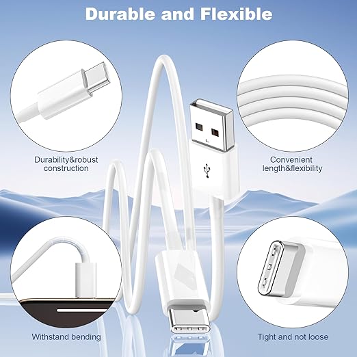Car Carplay Cable for iPhone 17/Pro Max/Air/15/16 Pro Max/Plus/16e,6FT 2Pack USB A to USB C for iPhone USB C Cord,USB C Cable for iPad Pro/iPad Air Android Charger Cord Type-C Charging Cable,White