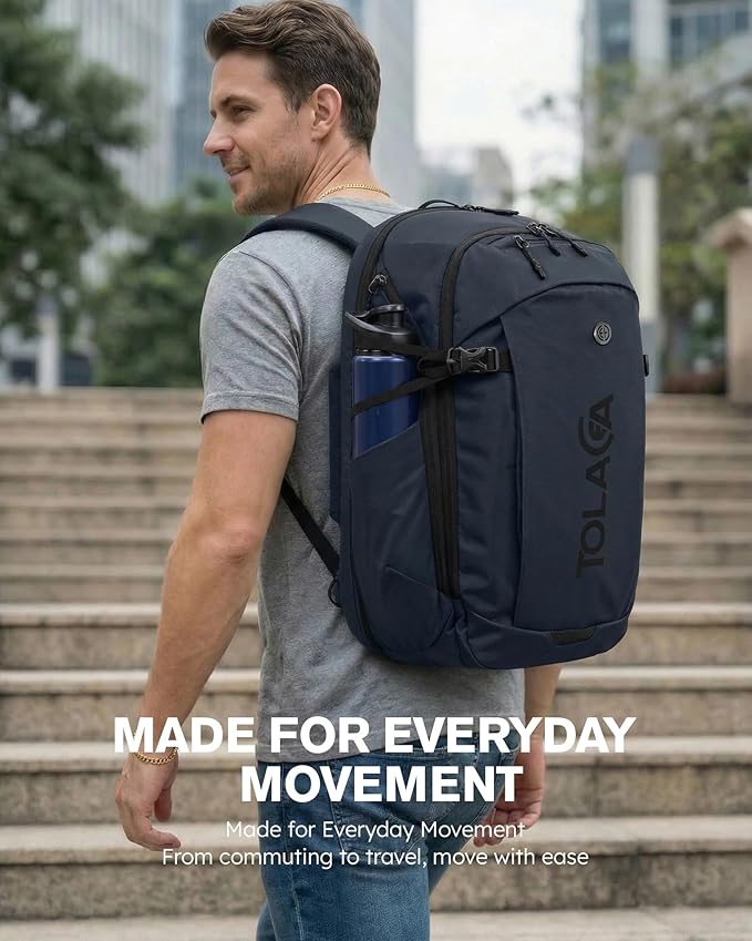 Tolaccea Travel Laptop Backpack 32L, TSA Friendly Flight Approved Computer Work Business Bag, Water-resistant Carry on Luggage, Durable Casual Daypack College Rucksack for Men Women