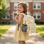 STEAMEDBUN Corduroy Kids Backpack for Girls Boys 3-8, Girls Backpack for Elementary Kindergarten - Strawberry