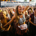 Packism Clear Fanny Pack Stadium Approved - Plus Size 35-51 inches Adjustable Strap Clear Belt Bag for Women Men Transparent Waist Bag for Concerts, Sporting Events, White