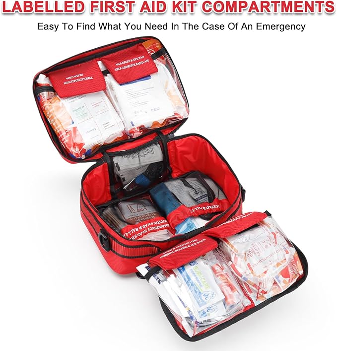 VRIEXSD Premium 450 Piece Large First Aid Kit for Home, Travel, Camping, Car, Hiking & Outdoor Emergencies - Emergency Medical Kits, Home & Businesses Medical Supplies