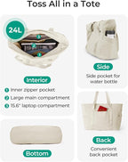 BAGSMART Tote Bag for Women, Tote Bag with Zipper Work Tote with Compartments Nurse Shoulder Hanbag for Travel, Gym