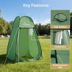 Wolfwise Pop Up Shower Tent, Portable Instant Changing Tent with Ventilation Window & Carry Bag, Privacy Bathroom Toilet for Beach, Camping & Outdoor, Width 47 ", Height 75 ", Green