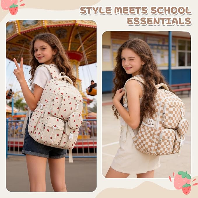 MOONBABY Girls Backpack, Kids Backpack for Girls, School bag for Primary Elementary Teenage, Middle School Students Bookbag