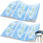 SiliFine 2 Pack Cooling Seat Cushion Reusable Pcm Cooling Pad No Condensation Foldable Portable Ice Mat for Car Seats Office Chairs Bed Camping Travel(Blue, 15.7" x 11.8")