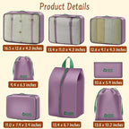 8 Set Packing Cubes for Travel Suitcase Organizer Bags Luggage Packing Cubes Set Travel Essentials Accessories Gifts for Women