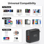 USB C Charger Block, 60W 5-Port Type C Charger Fast Charging Block, USBC USB Multiple Port Wall Charger Plug Adapter for iPhone 17/Air/16/15/14/13/12/11 Pro Max, Samsung Galaxy, iPad, Tablet (Black)