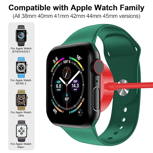 𝟐𝟎𝟐𝟔 𝐔𝐩𝐠𝐫𝐚𝐝𝐞𝐝 for Apple Watch Charger Magnetic Fast Charging Cable [Portable] Magnetic Wireless Charging Compatible with iWatch Series Ultra/10/9/8/7/6/SE/5/4/3/2-[3.3FT] Red
