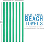4 Packs Extra Large Bath Towels Striped Beach Towel Set Bathroom Sheets Bulk Oversized XL Big Fluffy Absorbent Microfiber Soft Blanket Turkish Hotel Shower Pool Hot Tub Toallas Baño Grandes Green