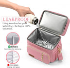 MIYCOO Lunch Bag & Lunch Box for Women Men Double Deck - Leakproof Insulated Soft Large Adult Lunch Cooler Bag for Work, Beach, Picnic, Camping, Travel (Pink,15L)
