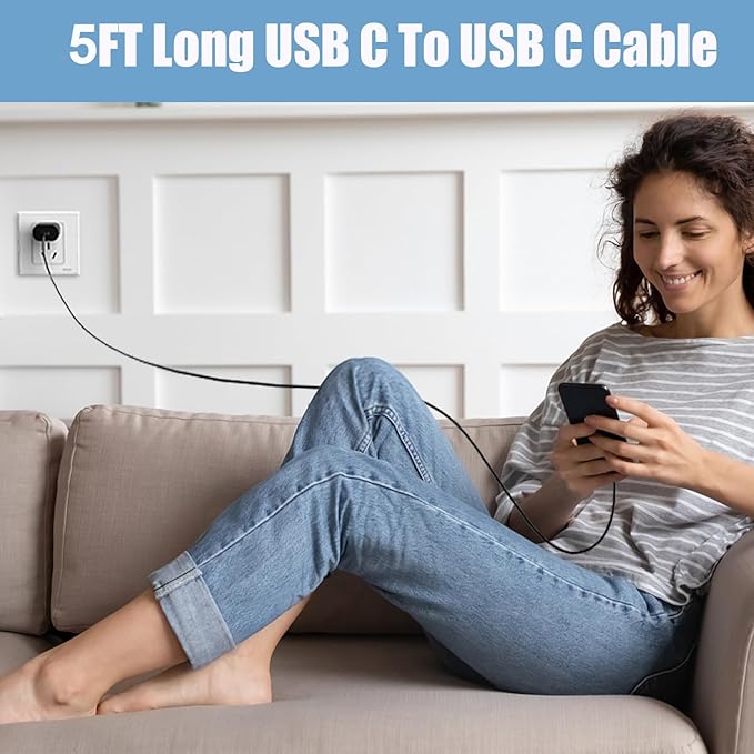 Super Fast Charger Type C Kit, 25W PD USB C Android Phone Charger Block & 5FT C Charger Cable Fast Charging Cord for Samsung Galaxy S24 Ultra/S24/S23 Ultra/S23/S22/S21/S20/Plus/Ultra/FE/Note 20/10
