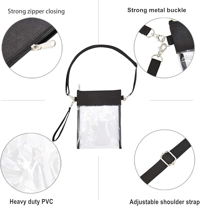 USPECLARE Clear Bag for Stadium Events,Transparent Bag for Work Sports Games Concerts Travel Gym