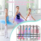 10 Pack Garment Bags for Dance Costumes,40" Kids Clear Garment Bags for Hanging Clothes with 4 Zipper Pocket,Dance Competition Must Haves for Dance Competition, Travel, Closet Storage(Black)