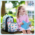 mommore Kids Backpack for Boys Girls 4-8 Kindergarten Elementary School Backpack with Lunch Box - 15” H Fit Folder