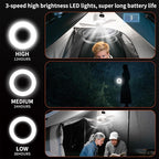 Camping Fan 10400mAh Battery Operated, USB Rechargeable Tent Fan with Remote Control,3 Detachable Blades, LED Light, 3 Speeds, Timer, Portable Ceiling Fan for Camping(White)