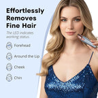 VG VOGCREST Eyebrow & Facial Trimmer: 2 in1 Rechargeable Facial Hair & Eyebrow Shaver - Painless LED Light (Sky Blue)