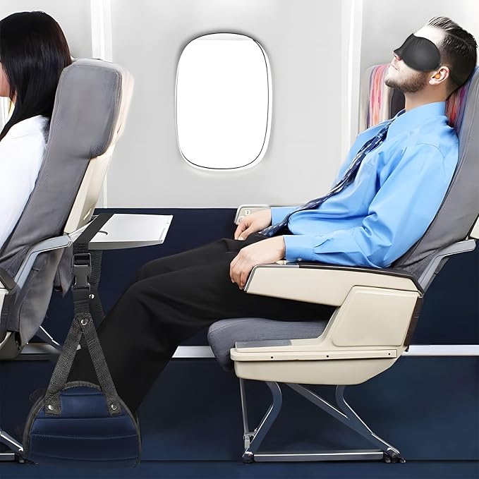 Foot Hammock for Plane Travel, Memory Foam Airplane Foot Hammock, Adjustable Foot Sling for Airplane & Office