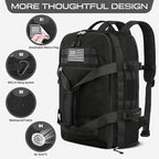 ETRONIK Gym Bags for Men Women, Carry On Luggage 22x14x9 Airline Approved, Tactical Duffle Bag with Shoe Compartment, 3 in 1 Carry on Travel Backpack with Wet Pocket, Weekender Overnight Bag, Black