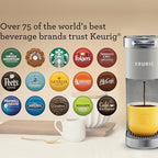Keurig K-Mini Plus Single Serve K-Cup Pod Coffee Maker, with 6 to 12oz Brew Size, Stores up to 9 K-Cup Pods, Travel Mug Friendly, Studio Gray