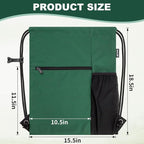HOLYLUCK Men & Women Outdoor Sport Gym Sack Waterproof Drawstring Backpack Bag (Standard with drawstring, Dark Green)