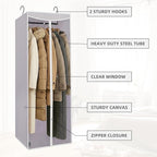 STORAGE MANIAC 57" Long Garment Bags for Hanging Clothes Garment Cover for Closet Storage, Large Hanging Garment Bag for Dresses, Suits, Coats, Zipper Cover with Sealed Clear Window, Grey 2 Pack