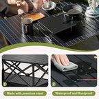 4FT Folding Camping Table,Portable Roll-up Picnic Table with Carry Bag & Mesh Storage,Lightweight Camp Table for Camping,Picnic,Backyard,Party,Patio,BBQ