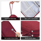CAAORDKSO Electronic Cord Organizer Travel Case, Travel Cable Organizer Bag, Waterproof Electronic Accessories Carry Pouch for Cable, Cord, USB, Charger, Phone, Power Bank, Earphone (Wine Red, Medium)